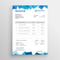 Abstract blue stylish invoice template