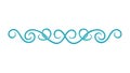 Abstract Blue Swirl Wave Border Design, vector design Generative AI Royalty Free Stock Photo