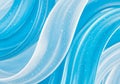 Abstract Swirling Blue and White Liquid with Bubbles Royalty Free Stock Photo