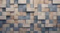 Abstract Blue And Tan Concrete Wall Background With Three-dimensional Puzzle Squares Royalty Free Stock Photo