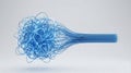 Tangled blue neural network cable brain connection concept Royalty Free Stock Photo