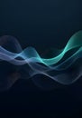 Abstract Blue Teal Waveforms Flow Across Dark Background for Modern Technology Concept Royalty Free Stock Photo