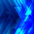 Abstract blue tech diagonal geometric background with big arrows sign digital and stripes technology concept. Space for your text Royalty Free Stock Photo