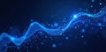 Abstract blue tech line, spinning data, internet background, rotating, wave Royalty Free Stock Photo