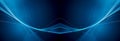 abstract blue technological background with flowing lines and light effects Royalty Free Stock Photo