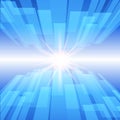 Abstract blue technology background with glow star. Royalty Free Stock Photo