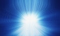 Abstract Blue Technology Background with Glowing Light Burst and Wavy Energy Rays Royalty Free Stock Photo