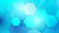 Abstract blue technology digital hi tech hexagons concept background Royalty Free Stock Photo