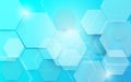 Abstract blue technology digital hi tech hexagons concept background Royalty Free Stock Photo