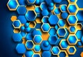 Abstract blue technology hexagonal background Royalty Free Stock Photo