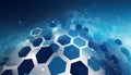 Abstract blue technology hexagonal background