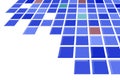 Abstract blue tile squares