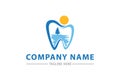 Abstract Blue Tooth Dental Clinic Nature Hill Logo Design