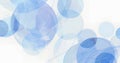 Abstract blue transparent circles background with soft overlapping bubbles and curved lines on white, modern airy design Royalty Free Stock Photo