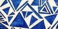 Abstract Blue Triangle Pattern Geometric Design Modern Art Background Texture bold navy lines style Royalty Free Stock Photo