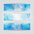Abstract Blue Triangular banners set Royalty Free Stock Photo
