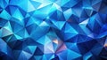 Abstract blue triangular low poly background texture featuring glowing lines and a dimensional effect. Generative AI Royalty Free Stock Photo