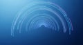 Abstract blue tunnel with glowing circles and light trails Royalty Free Stock Photo