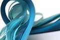 Abstract blue turquoise color strip wave paper background