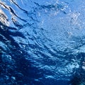 Abstract blue underwater surface and air bubbles