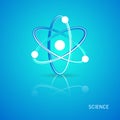 Abstract blue vector atom icon science symbol Royalty Free Stock Photo