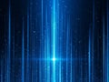 Abstract blue vertical light lines with shimmering particles background Royalty Free Stock Photo