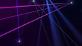 Abstract blue and violet laser light. Copy space, product placement background, 3D rendering