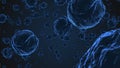 Abstract blue virus cells under microscope Royalty Free Stock Photo