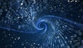 Abstract blue vortex with glowing particles and light trails Royalty Free Stock Photo
