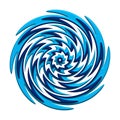 Abstract blue vortex symbol