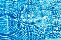 Abstract blue water background with circles. Royalty Free Stock Photo