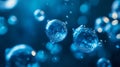 Abstract Blue Water Bubbles Background Royalty Free Stock Photo