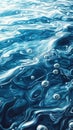 Abstract Blue Water with Bubbles - An Enchanting Symphony of Texture and Movement Royalty Free Stock Photo