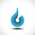 Abstract blue water drop icon Royalty Free Stock Photo