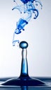 Abstract Blue Water Drop Splash on White Background Royalty Free Stock Photo