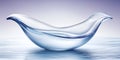 Abstract Blue Water in a Modern Glass Wave Shaped Bowl Royalty Free Stock Photo