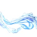 Abstract blue water splash isolated on white background. Royalty Free Stock Photo