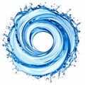 Abstract Blue Water Swirl Circle Splash Royalty Free Stock Photo