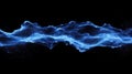Abstract Blue Water Wave Pattern with Illuminated Electric Energy Stream on Black Background for Technology and Digital Art Design Royalty Free Stock Photo