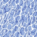 Abstract Blue Water Waves Seamless Pattern