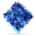 Abstract blue watercolor background. Wet