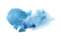 Abstract blue watercolor blot painted background. Isolated Royalty Free Stock Photo