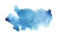 Abstract blue watercolor blot painted background. Isolated Royalty Free Stock Photo