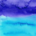 Abstract blue watercolor hand painted background. Sky or ocean backdrop. Royalty Free Stock Photo