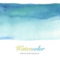 Abstract blue watercolor hand painted background. Royalty Free Stock Photo