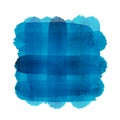 Abstract blue watercolor quadrat texture background on white. Royalty Free Stock Photo