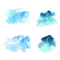 Abstract blue watercolor stains