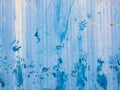 Abstract blue watercolor strained on wall