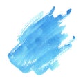 Abstract blue watercolor on white background. Colored splashes on paper. Hand drawn illustration Royalty Free Stock Photo