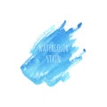 Abstract blue watercolor on white background. Colored splashes on paper. Hand drawn illustration Royalty Free Stock Photo